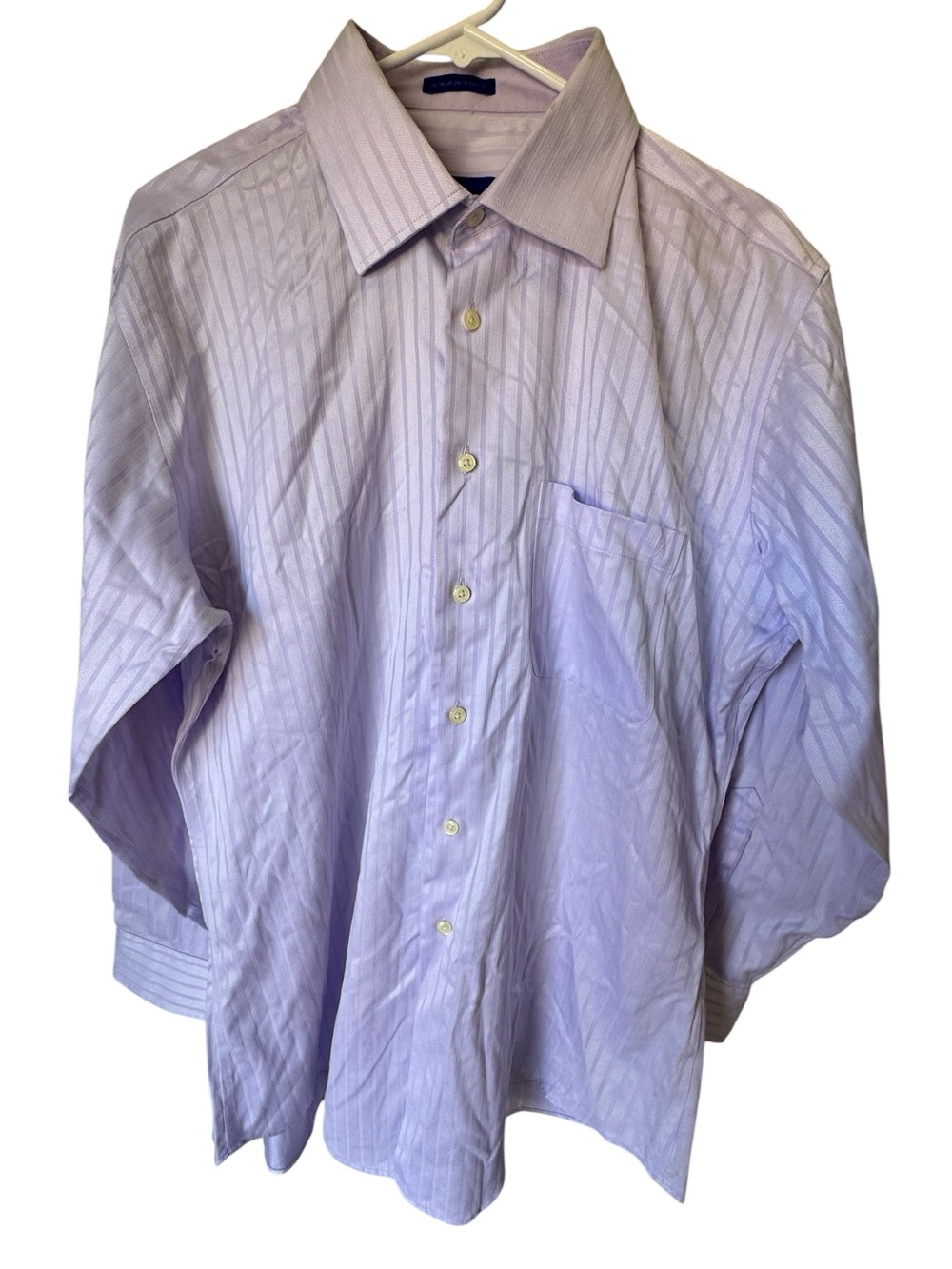 Egara Men's Pink Lavender Striped Dress Shirt 32-33 16.5 High End